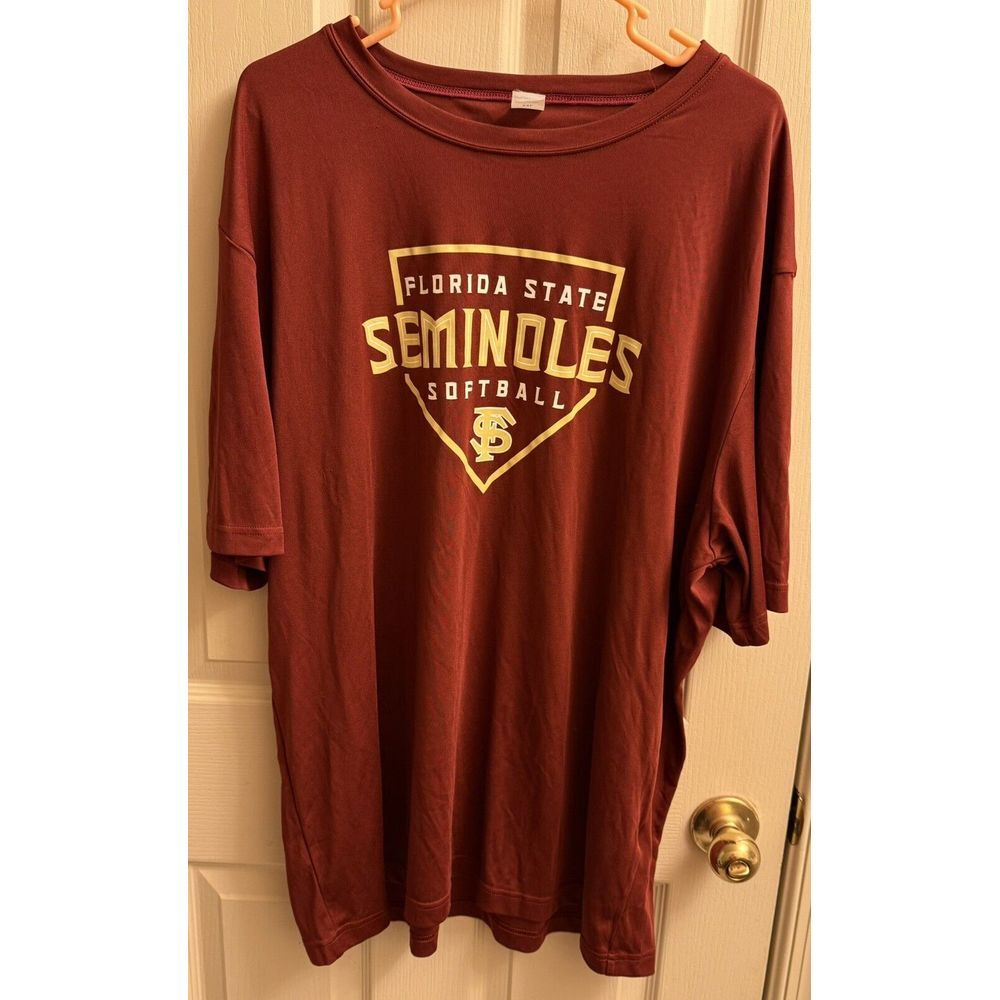 Florida State Seminoles Softball Shirt Adult 2XL Sport-Tek Unisex Burgundy